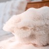 Neelvin Cream White Faux Fur Cozy Soft Double-Sided Decorative Throw