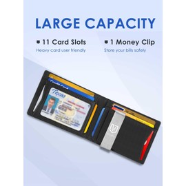 VOOTAI Slim Wallet for Men with Money Clip RFID Blocking, Gifts for Him Boyfriend Husband, Minimalist Thin Credit Card Holder with Gift Box