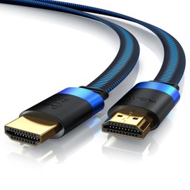 8k HDMI Cable 2.1 - Flat Ribbon Cable Ultra High Speed II - with Ethernet - 1.5 m (metres) - 8K UHD II - 3D TV - eARC - HDR10+ - 4320 p - 120 Hz with DSC - 7680 x 4320 - Fabric Coating - Installation