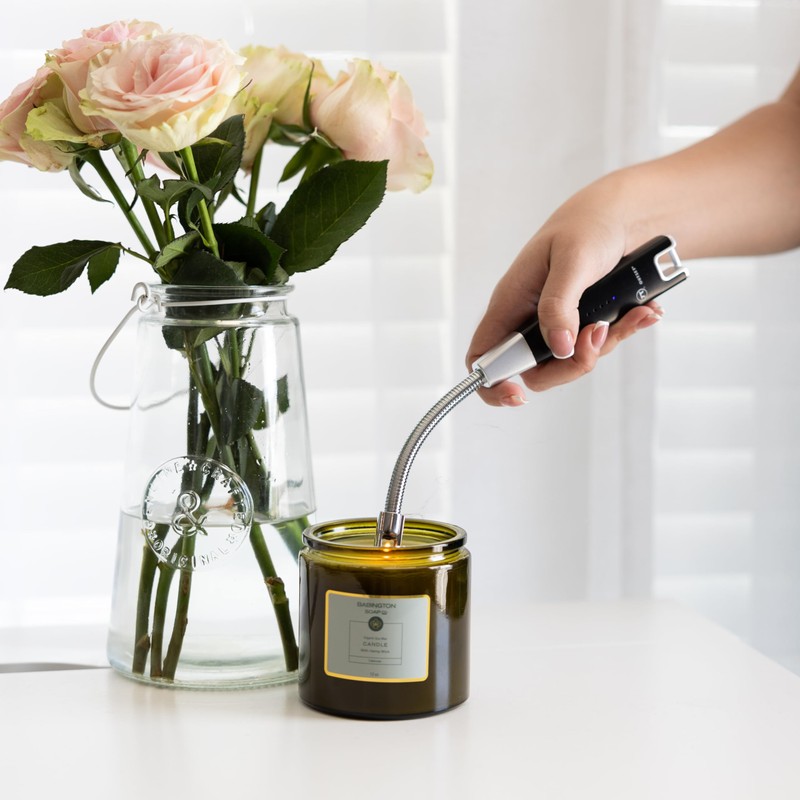 Outset Rechargeable Arc Lighter with Flexible Neck for Grill, Candles,