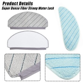 KiimSin KiimSin 12 St1ck Wischt1cher Zubeh?r f1r ECOVACS DEEBOT OZMO T10/T10 Plus Roboter-Staubsauger Ersatzteil, (12 waschbare Mikrofaser-Moppt1cher + 12 Einweg-Wischpads)