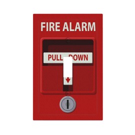 LOLREAI Decorative Light Switch Plate Covers Red Fire Alarm Novelty 1 Gang Wall Plate Single Toggle Switch Cover Plate Jumbo Electrical Switchplate Receptacle Faceplate for Bedroom Office Decor