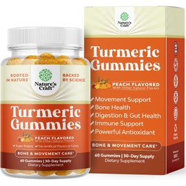 Natures Craft Cúrcuma Curcumina Gomitas De Apoyo Inmune Refuerzo Inmune Gomitas De Cúrcuma Para Apoyo Articular Y Cuidado Avanzado De La Piel Cúrcuma Con Pimienta Negra Suplemento Para Artic