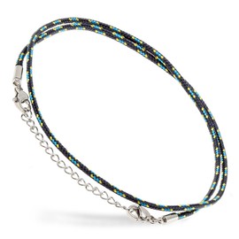 Motti Way Anklet Bracelet For Women, Water Resistant Nautical Blue Rope Anklet, Adjustable Stainless Steel Chain Anklet Bracelet, Surfer String Rope Anklet, Foot Jewelry For Women