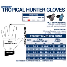 Cressi Tropical 2mm gloves, blue hunter, S