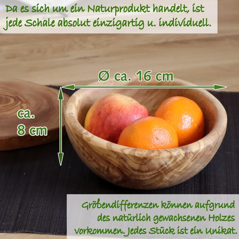 NATUREHOME Olive Wood Bowl 16 cm