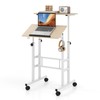 Tangkula Mobile Standing Desk, Height-Adjustable Laptop Podium Cart with Tilting
