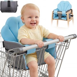 Portable Shopping Cart Cover for Baby with Easy Install, Breathable & Supportive High Chair Cover for Restaurant Seats, Universal Fit Grocery Cart Cover for Baby, Machine Washable Park Swing Insert