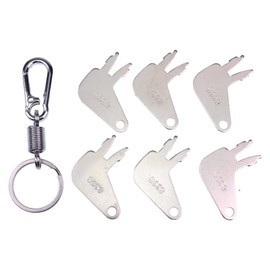 ZTUOAUMA 6X Master Disconnect Ignition Keys #8398 with Key Chain 8H-5306 7N-0718 7H-7290 for Caterpillar Heavy Equipment 313B 313D 313D2 313D2 LGP 314C 314D CR 314D and Old Models