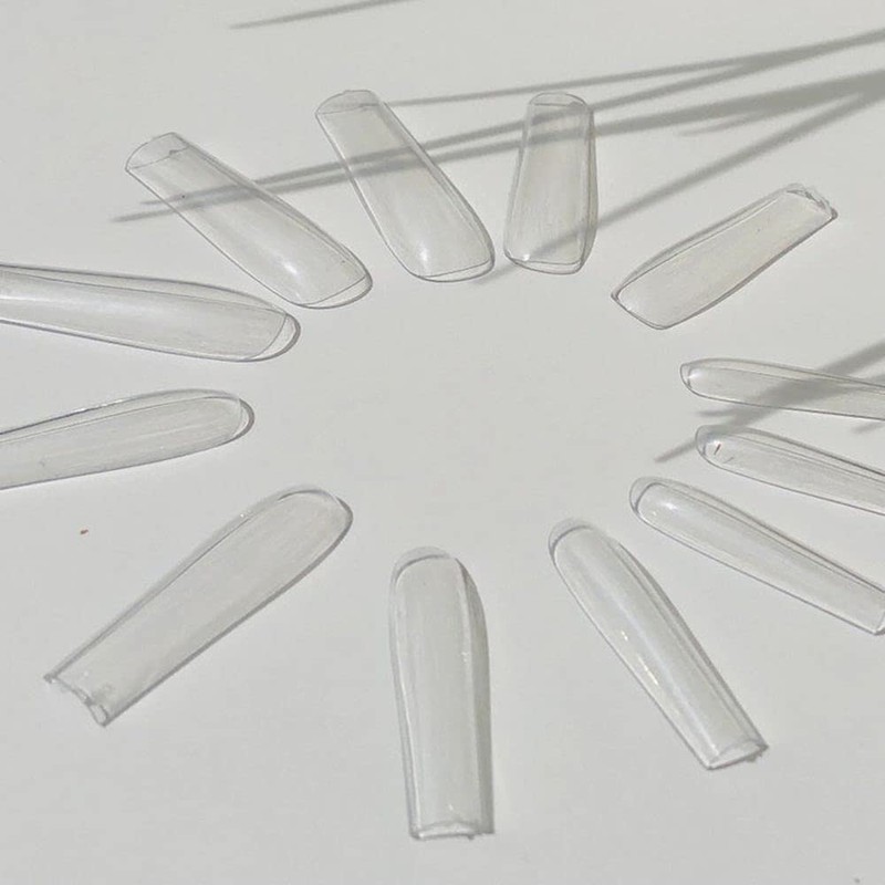 120 puntas de uñas extra largas con caja, transparentes XXL