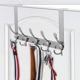 Over The Door Hooks,Heavy Duty Coat Rack for Hanging Clothes Hat Towel (Heavy Duty Silver 1pcs)