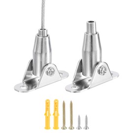 QUARKZMAN Furniture Anchors (2 Packs), Anti Tilt Furniture Anchors for Fixing Stainless Steel Wall Anchors for Cabinets, Beds, Shelves and Furniture Fixings to the Wall, Silver