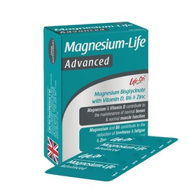 Life On Magnesium-Life Advanced Tablets – Magnesium Glycinate with Vitamin D3, B6 & Zinc – 60 Tablets, One-a-Day