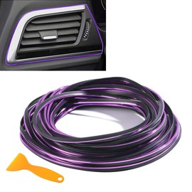 Car Interior Trim,Cars Decorative Strips,Car Accessories Automotive Mods Trim Strips with Installing Tool,Flexible Electroplating Decoration Styling,Suitable for SUV,RV (Purple, 16FT)