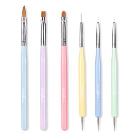 TEOYALL TEOYALL Nail Art Brushes, Nail Design Painting Brushes Builder Gel Brush Nail Dotting Tools Nail Fine Liner Brushes