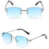 Ggpyyon Rectangular Rimless Sunglasses Rectangular Glasses Square Frameless Sunglasses for