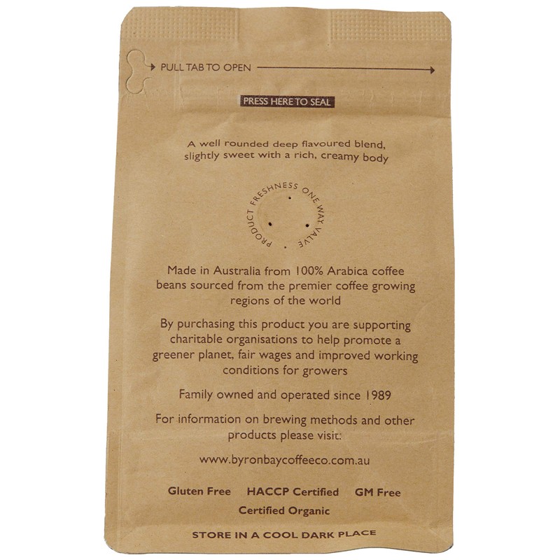 Byron Bay Coffee Company Certified Organic Espresso Ground, 250 g