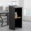 Tangkula Floor Standing Podium, Wooden Speaking Lectern with Adjustable Shelf,