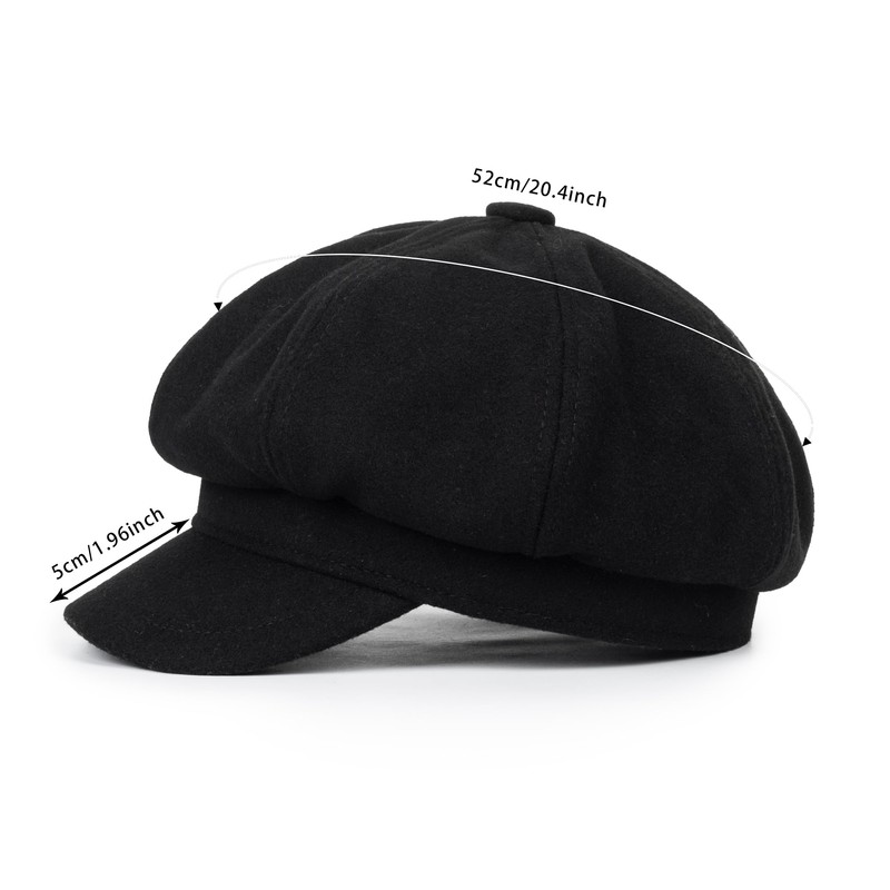 Kids Girls Wool Beret Newsboy Cap - Classic Cabbie Hat