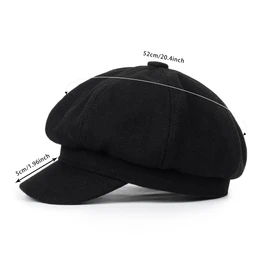 Kids Girls Wool Beret Newsboy Cap - Classic Cabbie Hat French Beret Pageboy Hat for Toddler Boys 2-7 Y Black