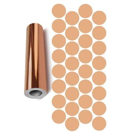 Dots Round Vinyl Color Coded Inventory Label Chrome Rose Gold 1 Inch Stickers Pk of 32