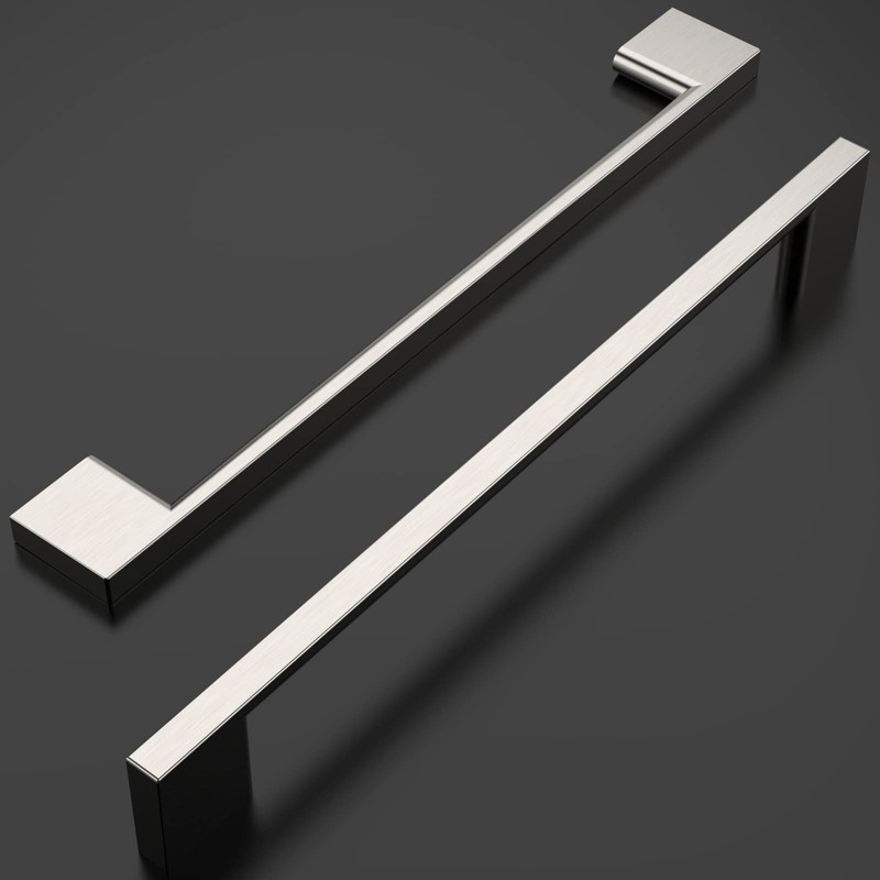 Amerdeco 10 Pack Brushed Satin Nickel Cabinet Pulls 7.5 Inch(192MM)