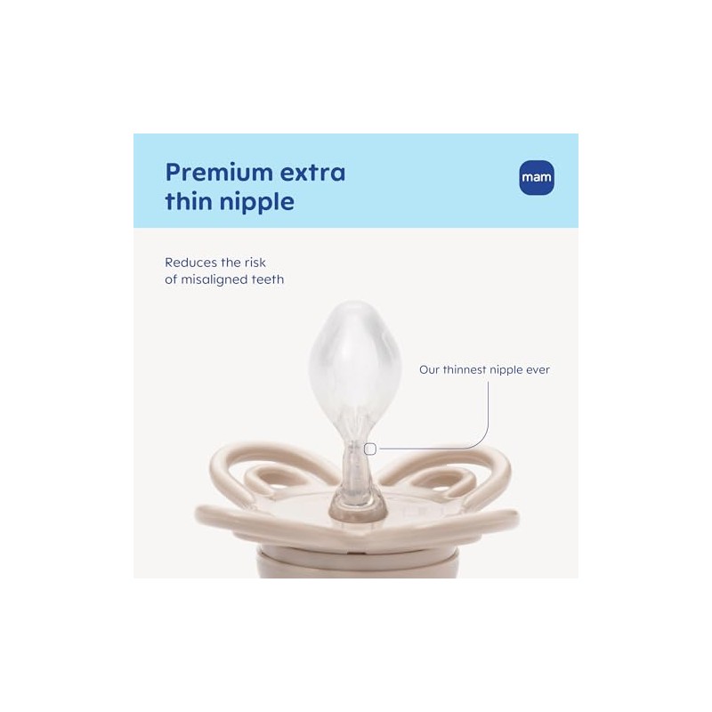 MAM Perfect Night 2 Piece Baby Pacifier, Unisex, 0-6 Months