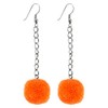 Drop Earring Pompom On Chain Made With Cotton by JOE