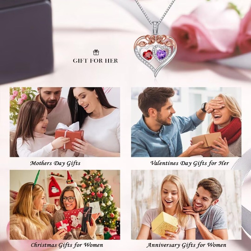 Iefil Anniversary Birthday Gift for Her Birthstone Jewelry for Women