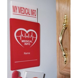 My Medical Info Emergency File of Life Personal Information for Health Responders Red