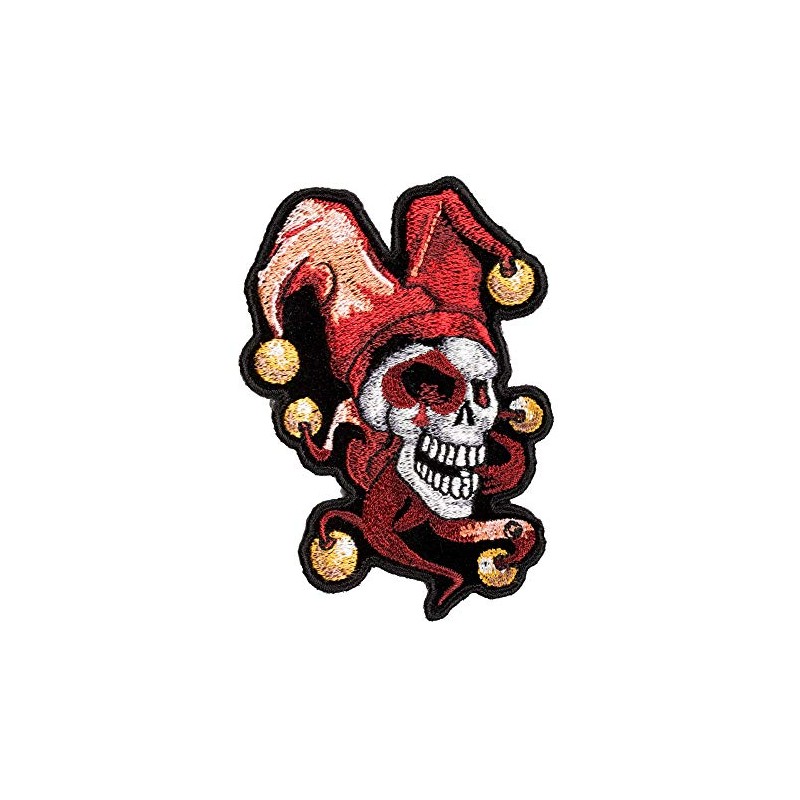 Joker Face With Red Jester Hat Patch, Small Size