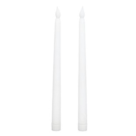Candelabros LED Sin Llama Seguros Para Decoración De Pasteles Bodas Y Centros De Mesa Velas Cónicas Color Nácar 2 Piezas