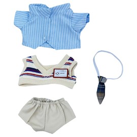 niannyyhouse 20cm Plush Doll Clothes Shirt Vest Pants Tie School Uniform Outfit 8in Doll Dressup (Blue)
