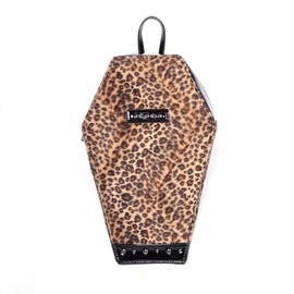 Rock Rebel Leopard Print Coffin Backpack