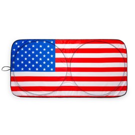 Surreal Entertainment Parasol con bandera americana para parabrisas de coche, 64 x 32 pulgadas