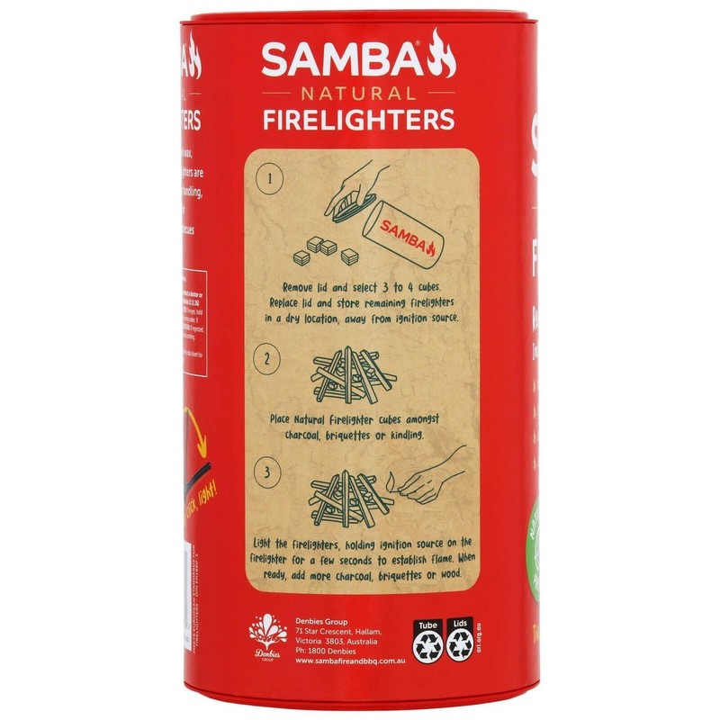 100 x Natural Firelighters, 100 Cubes, Long Lasting Fire Starters