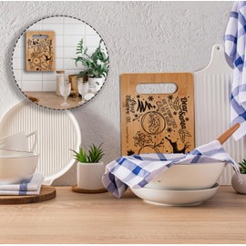 Absnfatu Christmas Cutting Board Chopping Board, Christmas Kitchen Decor, Christmas Charcuterie Board Cheese Board, Bamboo Cutting Boards for Kitchen, Decorative Cutting Boards for Kitchen