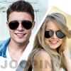 Joopin Large Aviation Black Sunglasses for Men, Retro Military Sun
