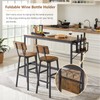 Tatub BarTable Dining Sets, 4 Stools, Brown