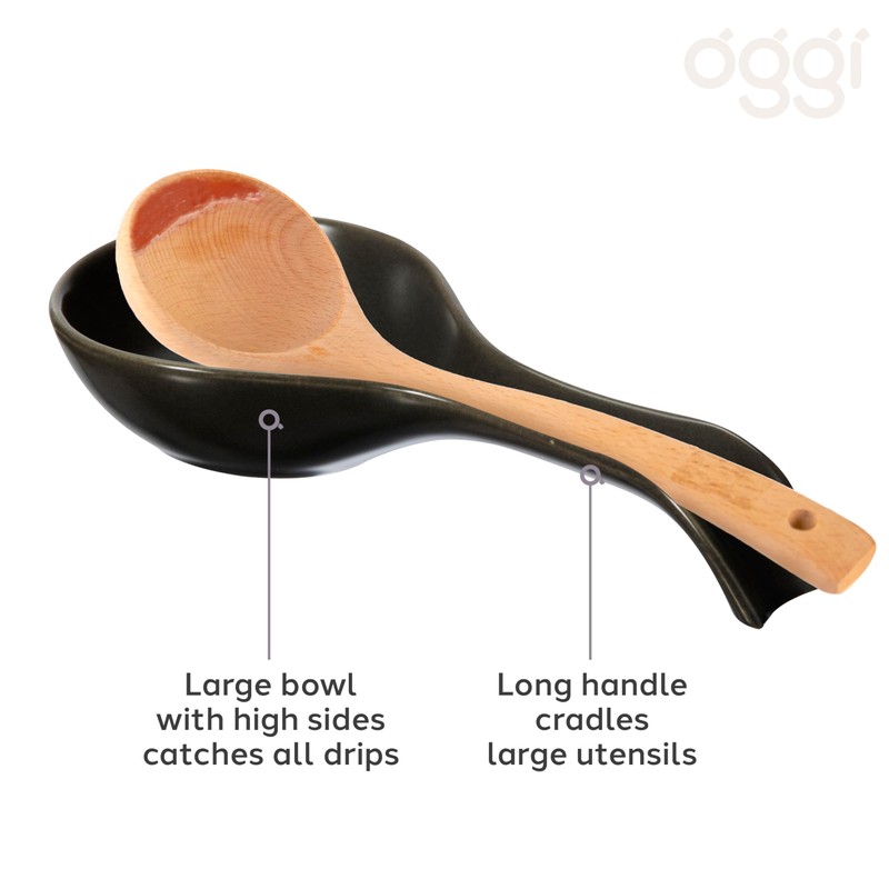OGGI Ceramic Spoon Rest- Spoon Rest for Stove Top, Spoon