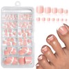 LoveOurHome 120pc French Tips Press on Toenails Women Fake Nail