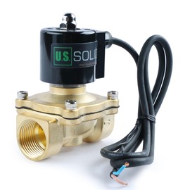 U.S. Solid 1" Brass Electric Solenoid Valve Underwater 110V AC Normally Closed VITON IP67 Air Water Oil Fuel