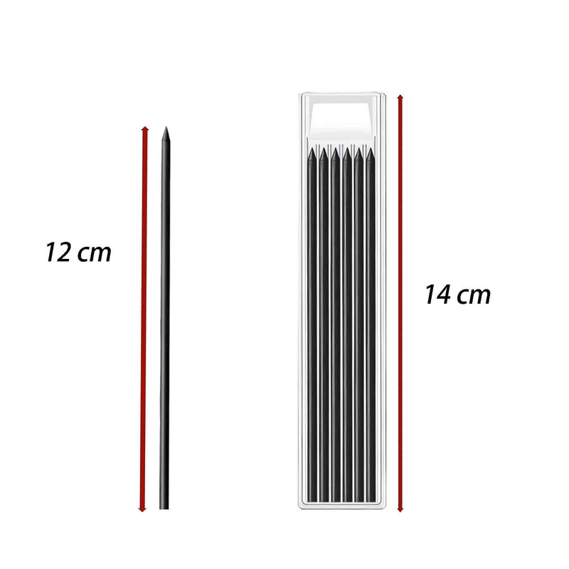 72 Pcs Pencil Refills for Carpenter Pencils, 2.8mm Solid Pica