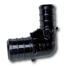 10 Pieces 3/4" x 1/2" Pex Elbow, Plastic Poly Alloy, Black