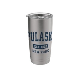 Pulaski New York NY Vintage Athletic Sports Design Stainless Steel Insulated Tumbler