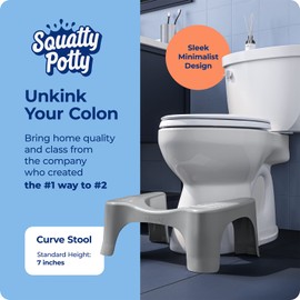 Squatty Potty The Original Bathroom Toilet Stool, Curve Lightweight with Sleek and Modern Design, Gray, No Flavor, 7"