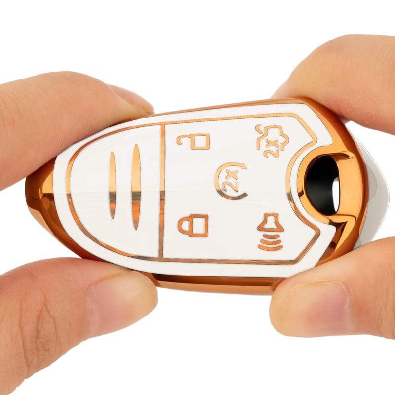 CHATYYD Key Fob Cover for Ford with Keychain,Soft TPU Car