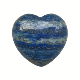 Sunshcat Natural Lapis Lazuli Palm Worry Carved Heart Shaped Love Crystal and Healing Stone,1.57 Inchs Valentine's Day Gift Thanksgiving Gift
