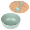 LOVYANXUE Bamboo Fiber Salad Bowl with Servers Set Large 9.8inches