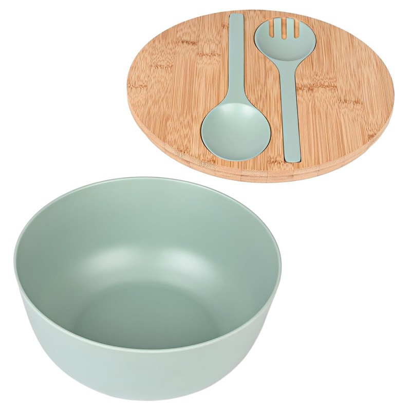 LOVYANXUE Bamboo Fiber Salad Bowl with Servers Set Large 9.8inches